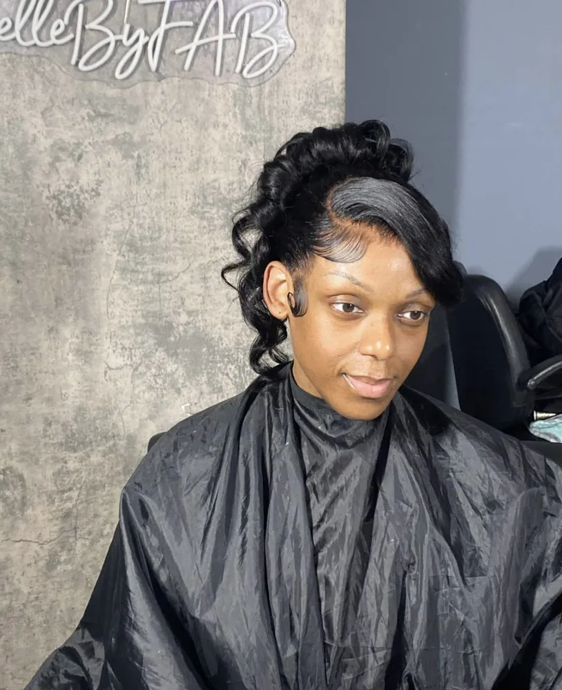 360 lace updo with swoop